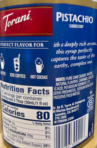 Torani Syrup Pistachio 750ml