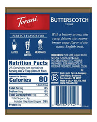 Torani Syrup Butterscotch 750ml