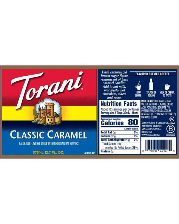 Torani Syrup Caramel Classic 375ml