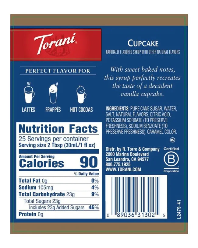 Torani Syrup Cupcake 750ml