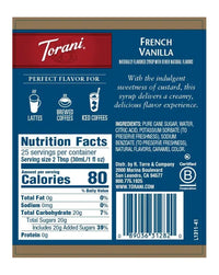 Torani Syrup French Vanilla 750ml