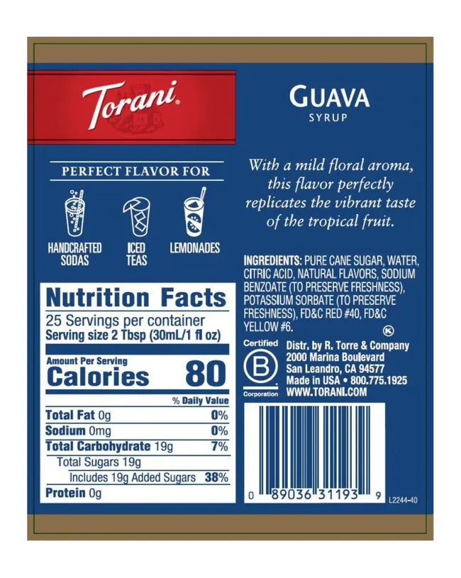 Torani Syrup Guava 750ml