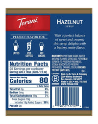 Torani Syrup Hazelnut Classic 750ml