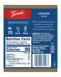 Torani Syrup Lavender 750ml