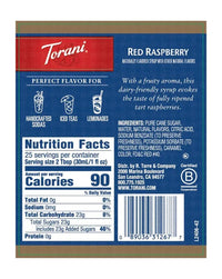 Torani Syrup Red Raspberry (Dairy Friendly) 750ml