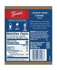 Torani Sugar Free Syrup Caramel 750ml