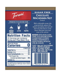Torani Sugar Free Syrup Chocolate Macadamia Nut 750ml