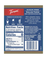 Torani Sugar Free Syrup English Toffee 750ml