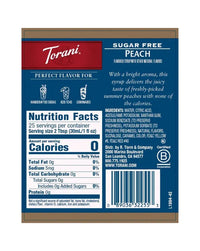 Torani Sugar Free Syrup Peach 750ml