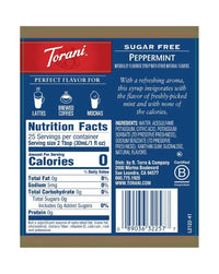 Torani Sugar Free Syrup Peppermint 750ml