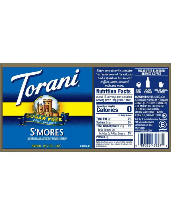 Torani Sugar Free Syrup S'mores 375ml