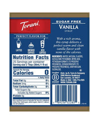 Torani Sugar Free Syrup Vanilla 750ml