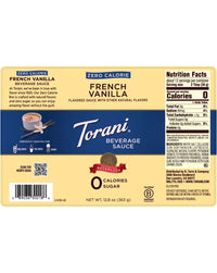 Torani Zero Calorie Beverage Sauce French Vanilla 380ml